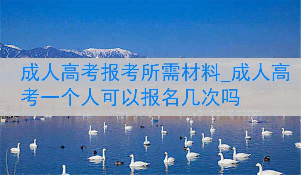 成人高考报考所需材料_成人高考一个人可以报名几次吗