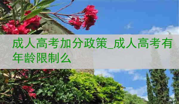 成人高考加分政策_成人高考有年龄限制么