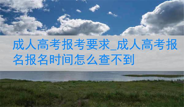 成人高考报考要求_成人高考报名报名时间怎么查不到