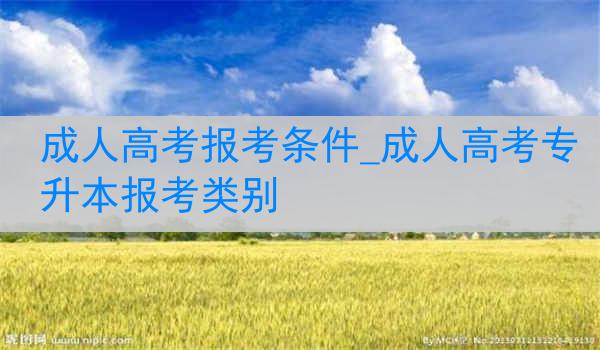 成人高考报考条件_成人高考专升本报考类别