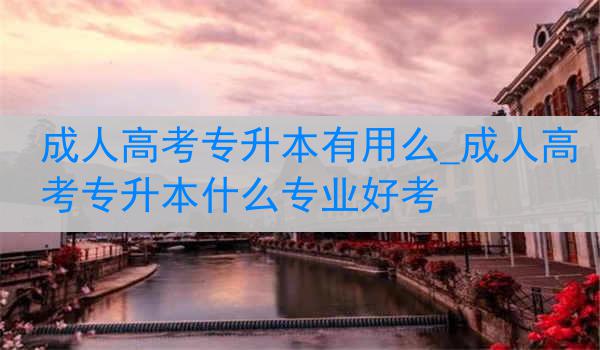 成人高考专升本有用么_成人高考专升本什么专业好考