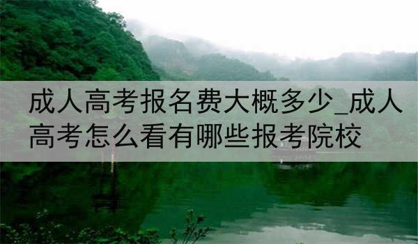 成人高考报名费大概多少_成人高考怎么看有哪些报考院校