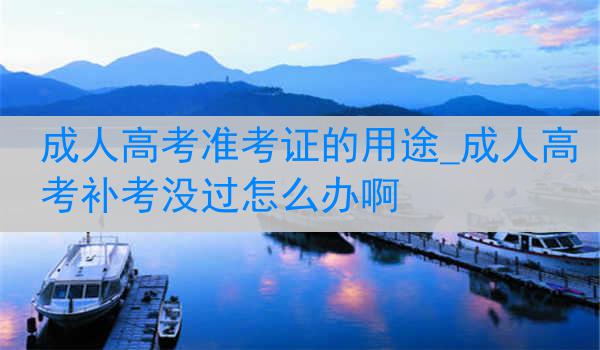 成人高考准考证的用途_成人高考补考没过怎么办啊