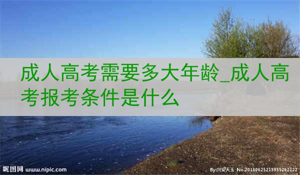 成人高考需要多大年龄_成人高考报考条件是什么