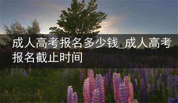 成人高考报名多少钱_成人高考报名截止时间