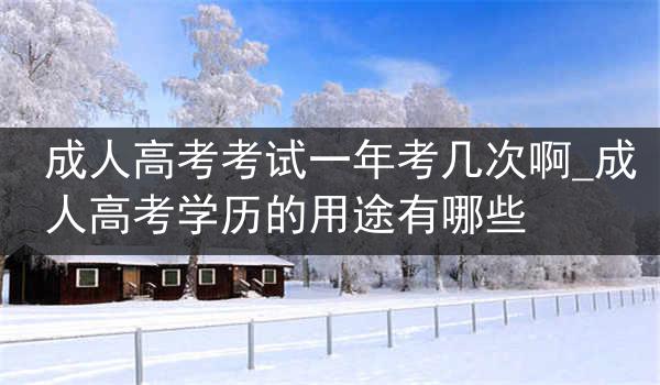 成人高考考试一年考几次啊_成人高考学历的用途有哪些