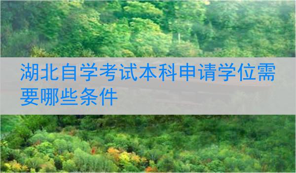 湖北自学考试本科申请学位需要哪些条件