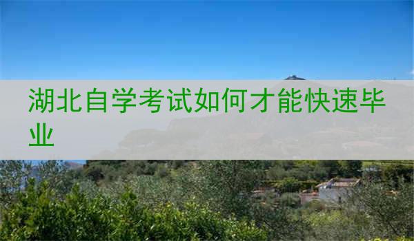 湖北自学考试如何才能快速毕业