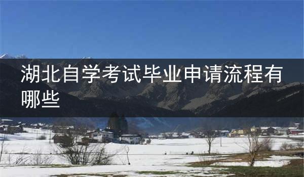 湖北自学考试毕业申请流程有哪些