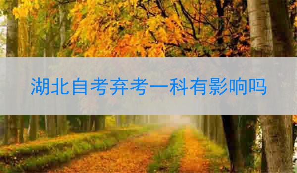 湖北自考弃考一科有影响吗