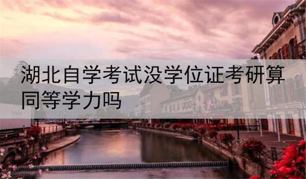 湖北自学考试没学位证考研算同等学力吗