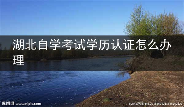 湖北自学考试学历认证怎么办理