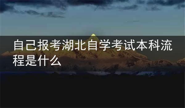 自己报考湖北自学考试本科流程是什么