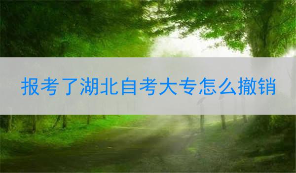 报考了湖北自考大专怎么撤销