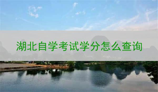 湖北自学考试学分怎么查询