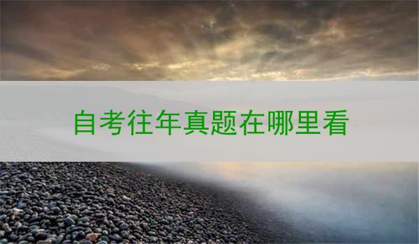 自考往年真题在哪里看