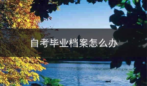 自考毕业档案怎么办