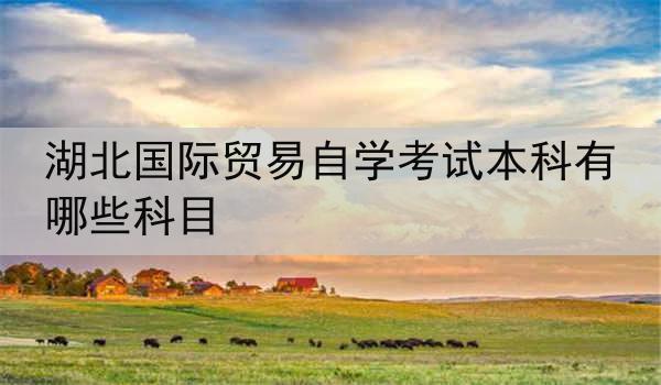 湖北国际贸易自学考试本科有哪些科目