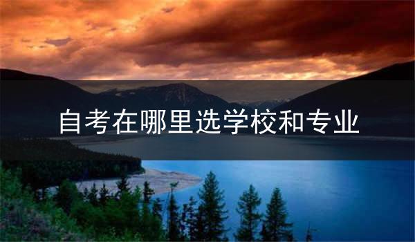 自考在哪里选学校和专业
