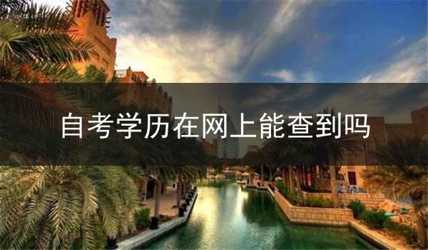 自考学历在网上能查到吗