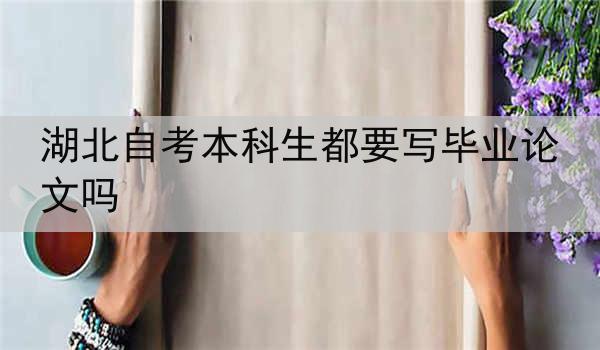 湖北自考本科生都要写毕业论文吗