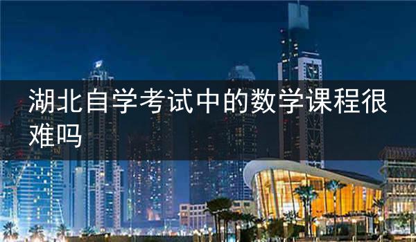 湖北自学考试中的数学课程很难吗