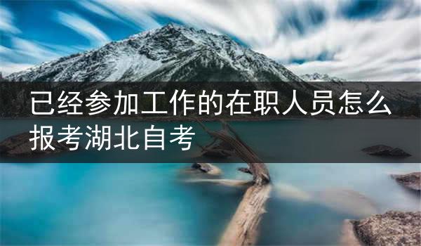 已经参加工作的在职人员怎么报考湖北自考