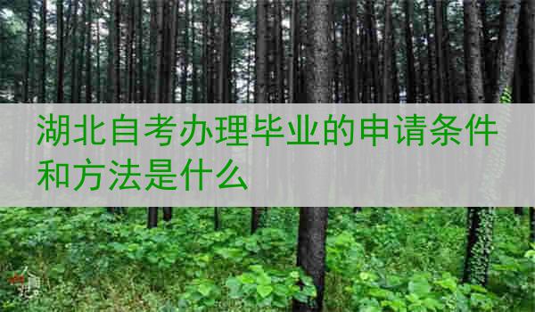 湖北自考办理毕业的申请条件和方法是什么