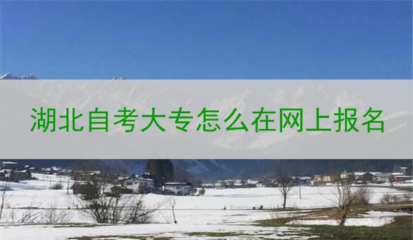 湖北自考大专怎么在网上报名