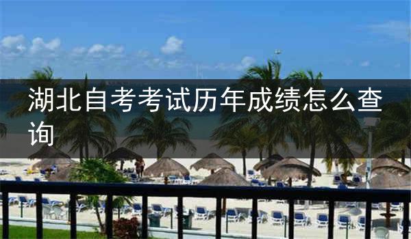 湖北自考考试历年成绩怎么查询