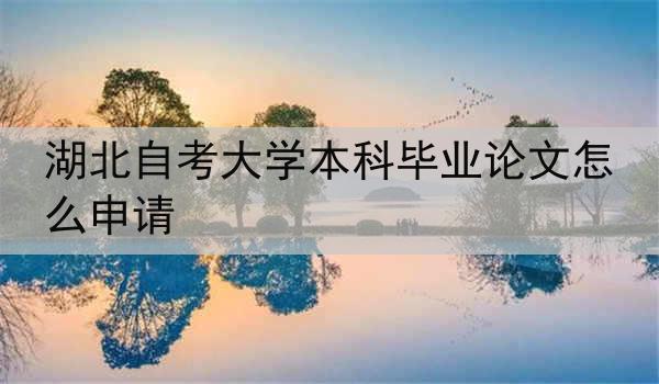 湖北自考大学本科毕业论文怎么申请