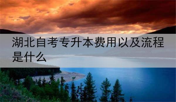 湖北自考专升本费用以及流程是什么
