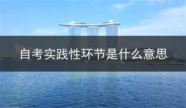 自考实践性环节是什么意思