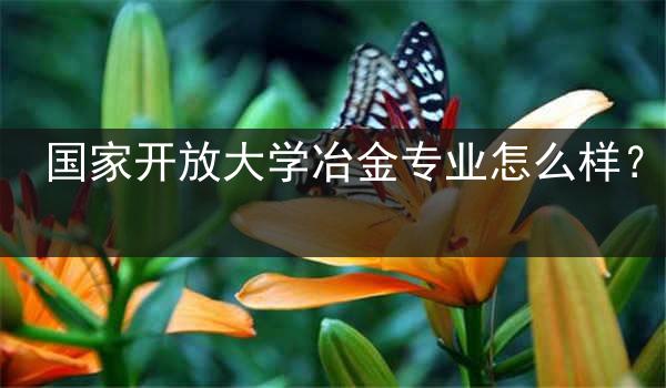 国家开放大学冶金专业怎么样？