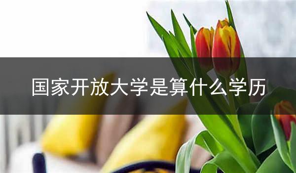 国家开放大学是算什么学历