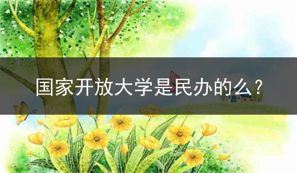 国家开放大学是民办的么？