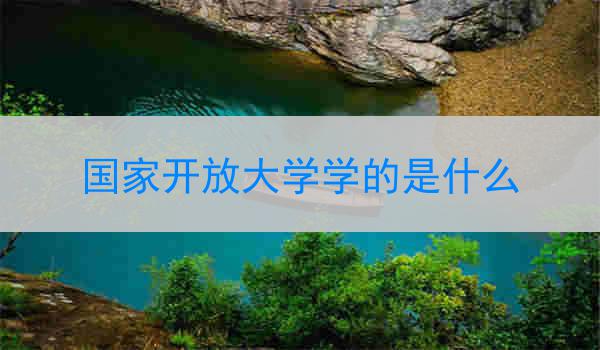 国家开放大学学的是什么