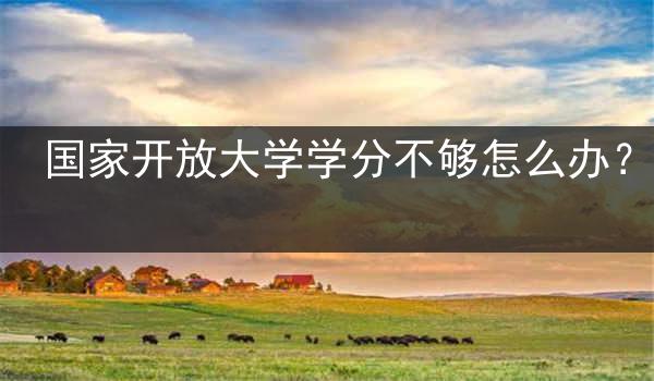 国家开放大学学分不够怎么办？