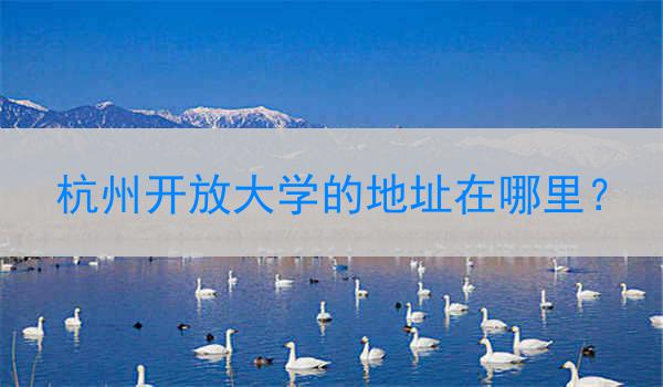 杭州开放大学的地址在哪里？