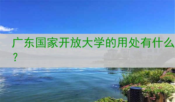 广东国家开放大学的用处有什么？