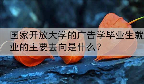 国家开放大学的广告学毕业生就业的主要去向是什么？