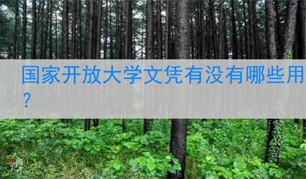 国家开放大学文凭有没有哪些用？