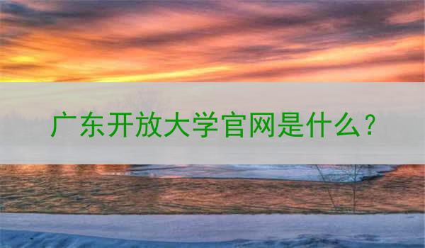 广东开放大学官网是什么？