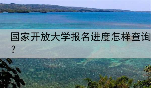 国家开放大学报名进度怎样查询？