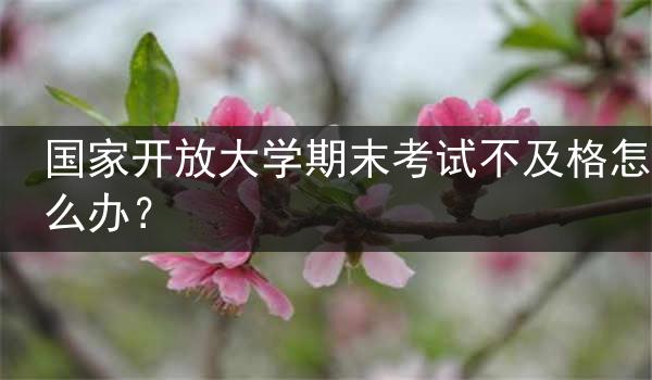 国家开放大学期末考试不及格怎么办？