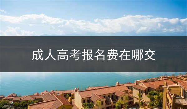 成人高考报名费在哪交