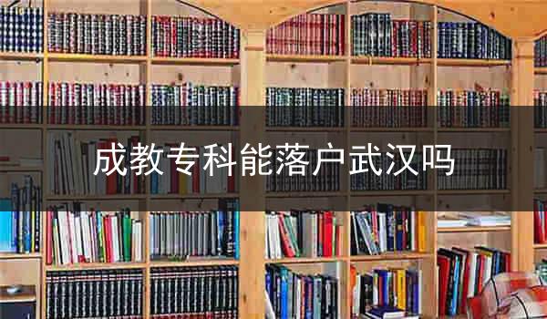 成教专科能落户武汉吗
