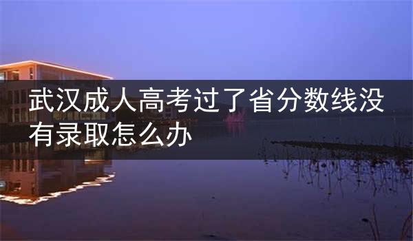 武汉成人高考过了省分数线没有录取怎么办