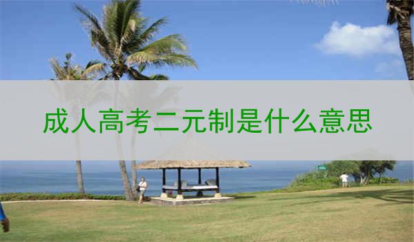 成人高考二元制是什么意思