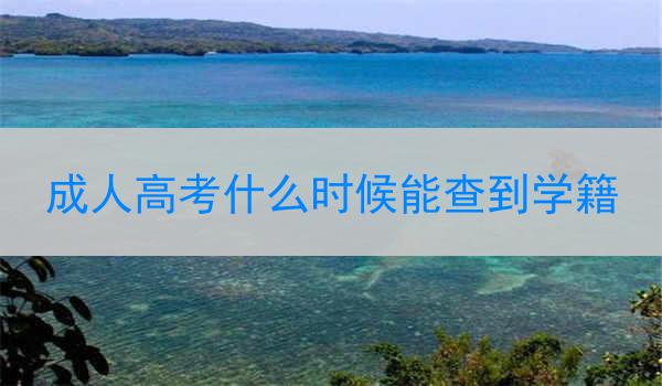 成人高考什么时候能查到学籍